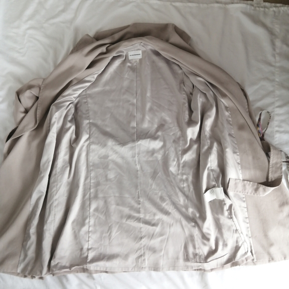 Club Monaco Hanne Wrap Trench Coat 100% Lyocell Lightweight Self Tie Large - Picture 13 of 17